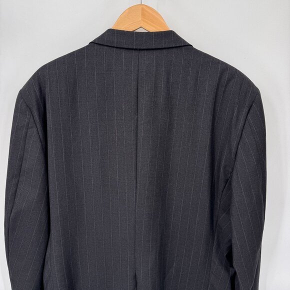 Hickey Freeman Boardroom Blazer Jacket Mens 48 Long Black Gray Pinstripe Wool - Picture 6 of 10